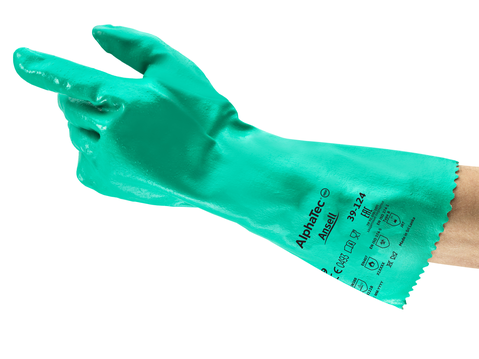 Ansell Sol-Knit 39-124 Green Nitrile Coated Gloves 12 Pair SZ 7